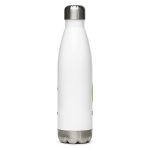 White stainless steel water bottle.