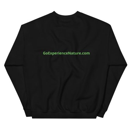 Black sweatshirt with website logo.